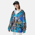 thumbnail image 5 of Kll Sea Turtle Swims Print Men'S Women’s Upf 50+ Sun Protection Outdoor Hoodie Jacket Long Sleeve Fishing Hiking Performance Shirt- Small, 5 of 8