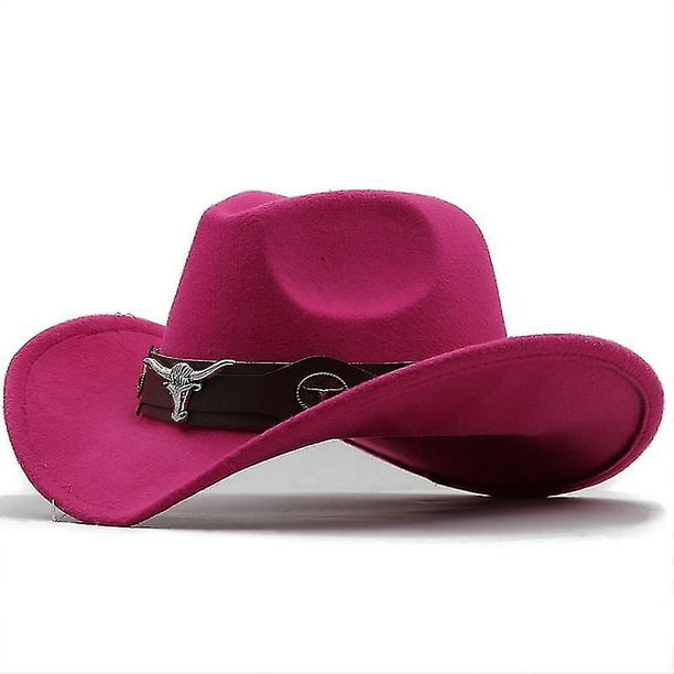 New Wome Men Black Wool Chapeu Western Cowboy Hat Gentleman Jazz