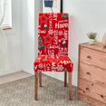 thumbnail image 4 of 6 Pcs/Set Soft Stretchable Dining Chair Covers with Printed Floral Patterns,Spandex Banquet Chair Seat Protector Slipcovers for Holiday Home Party, Hotel, Wedding Ceremony (Christmas), 4 of 6