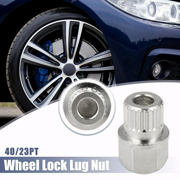 LLDI For BMW 40/23PT Hollow Car Wheel Lock Lug Nut Anti-Theft Screw Removal Key Silver Steel 20x28mm