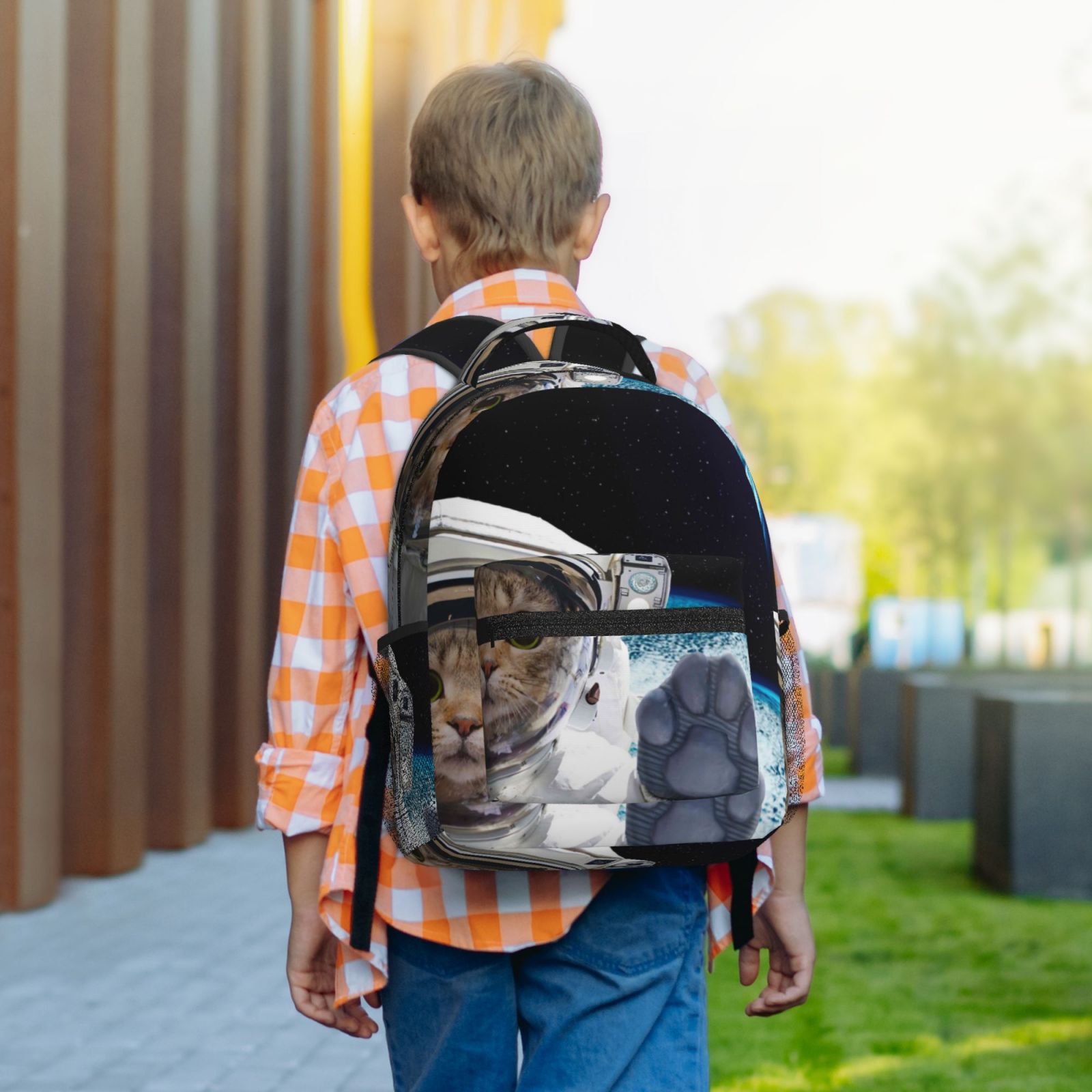 Xecao Cat Astronaut Travel Backpack: A spacious, stylish computer backpack ideal for men and women, perfect for college, school, or daily travels