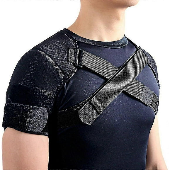 Double Shoulder Brace for Women & Men, Shoulder Pain Relief Double Shoulder Support, Adjustable Shoulder Brace for Rotator Cuff AC Joint Pain Relief S