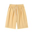 thumbnail image 3 of Ymyiu Men's Shorts Casual Men's Casual Shorts Drawstring Summer Beach Stretch Golf Shorts with Pockets Size L(Khaki, L), 3 of 9