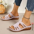 thumbnail image 5 of LOVZFMLL Wedges Sandals for Women Summer Casual Hollow Slippers Open Toe Comfort Walking Soft Beach Slides Slide On Outdoor Pink 8.5, 5 of 9