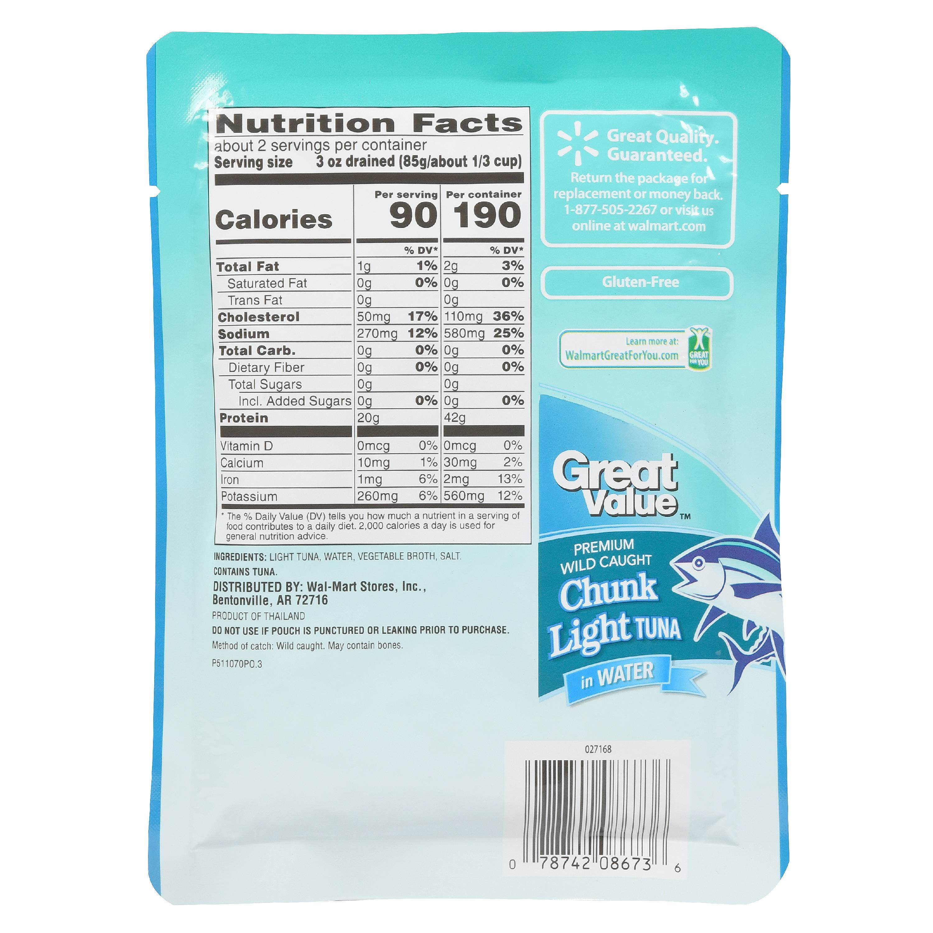 Great Value Tuna Pouch Nutrition Facts Nutrition Ftempo
