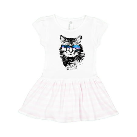 

Inktastic Cat with Sunglasses and Beach Sunset Gift Toddler Girl Dress