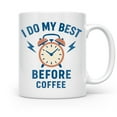thumbnail image 2 of Funny Morning Alarm Clock 11 oz Coffee Mug - Gift for Coffee Lovers White Ceramic, 2 of 6