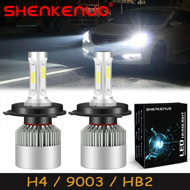 SHENKENUO Bombillos LED Focos Para Auto Carro H4 Luz De Coche Faros Faro  Delanteros ,Pack of 2,C01 