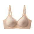 thumbnail image 7 of GEWSEY Women's Wireless Seamless Bra Deep V No Underwire Push Up Supportive Full Coverage Bralettes Plunge T Shirt Bras (Beige, L), 7 of 7