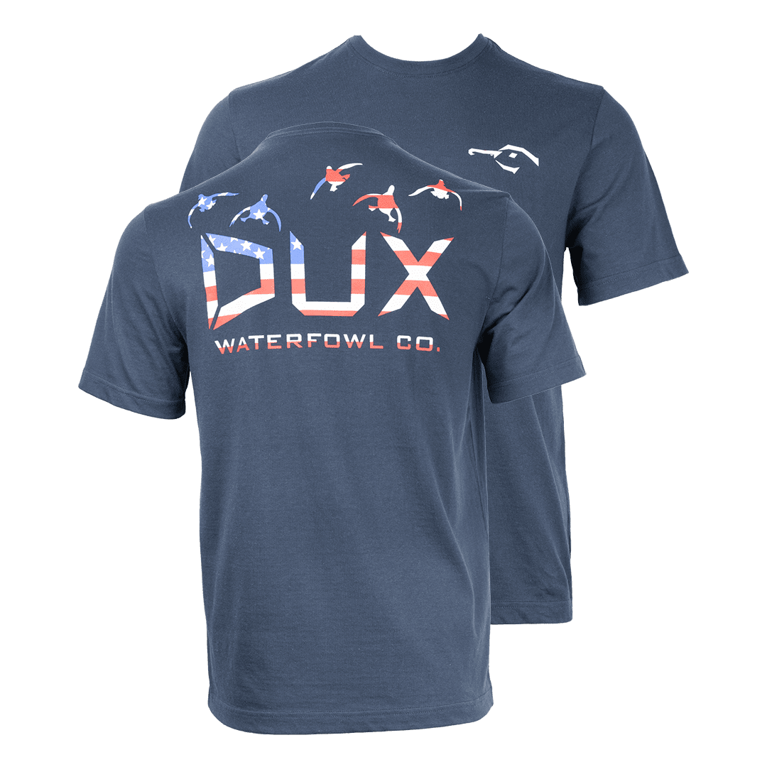 DUX Waterfowl Co Freedom Cupped Total Eclipse Mens Short Sleeve TShirt