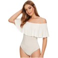 thumbnail image 1 of Women's Off The Shoulder Short Sleeve Ruffle Bodysuit, 1 of 5