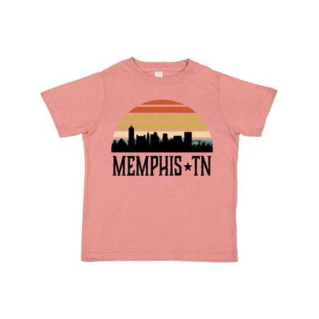 

Inktastic Memphis Tennessee Skyline Retro Sunset Gift Toddler Boy or Toddler Girl T-Shirt