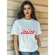 thumbnail image 2 of Women's Valentine's Day Cartoon XOXO Print T-Shirt Fashion Short Sleeve Round-Neck Tops, 2 of 8