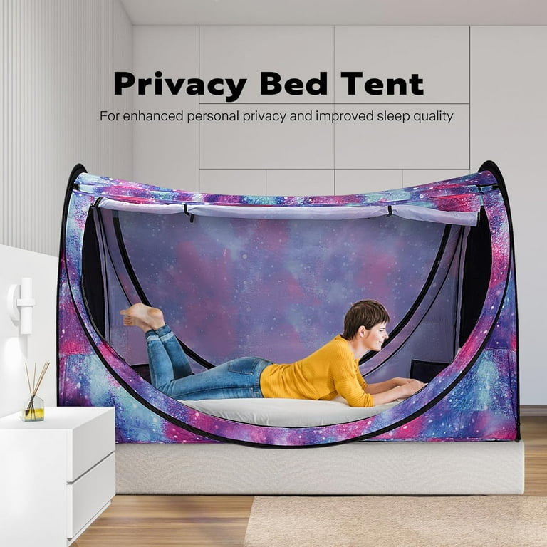 SPECSTAR Twin XL Privacy Bed Tent, Light Starry Sky