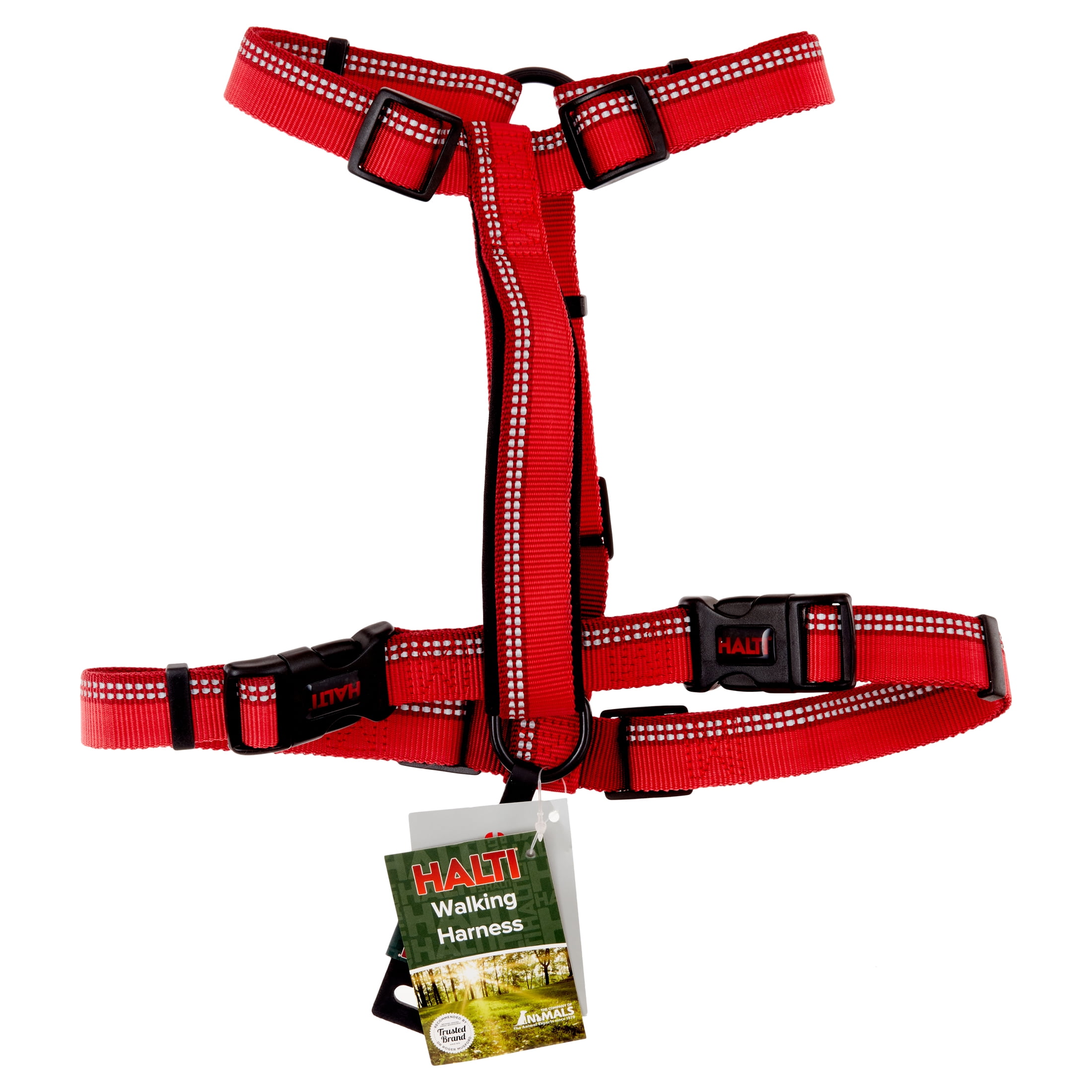 HALTI Nylon Dog Walking Harness, Large, Red (Chest 26" - 30")