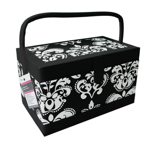 Unique Creativ Medium Sewing Basket — Oxford print, 30 × 16.5 × 16.5 cm