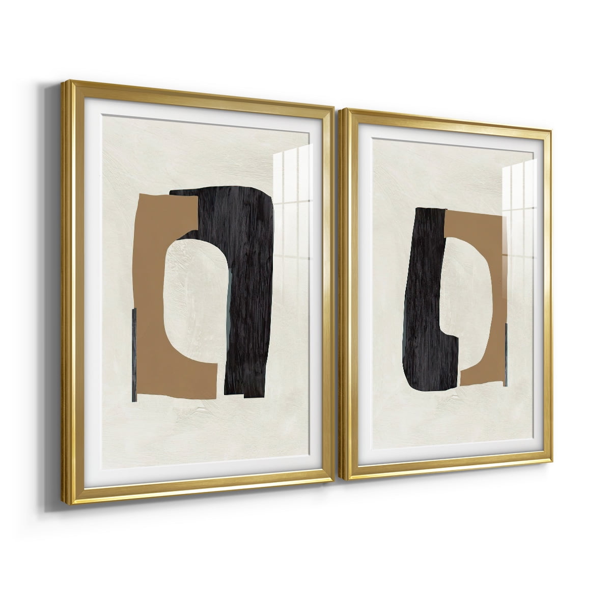 Wexford Home Cardboard Cutouts I Premium Framed Print, 22.5" x 30.5" - Ready to Hang, Gold (Set of 2)