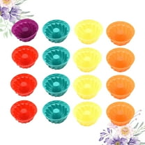 OFFIGAM 16-Piece Assorted Color Silicone Jelly Molds for Desserts, Muffins, Baking Cups, Flexible Non-Stick Cupcake Mould Set
