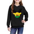 thumbnail image 4 of Lorytime Christmas Hoodies for Kids Boys Girls Reindeer Sweatshirt Long Sleeve Pullover Drop Shoulder Soft Tops Black, 4 of 4