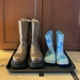 thumbnail image 4 of PET Boot Tray for Entryway Indoor, Heavy Duty Shoe Mat Tray 2 Packs, 16.7"x12.8" Waterproof Pet Food Tray with Raised Edge, Outdoor Multi-Purpose Tray for Boots, Shoes, Pets, Garden, 4 of 7