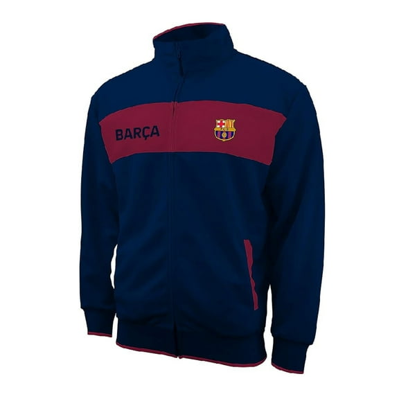 Icon Sports FC Barcelona Official Licensed Track Jacket, Full Zip - Navy, Medium