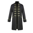 thumbnail image 2 of Maoxin Jackets for Men Gothic Coat Coat Medieval Standing Collar Court Clothing Standing Collar Slim Coat Black L, 2 of 8