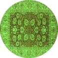 thumbnail image 1 of Ahgly Company Indoor Round Oriental Green Industrial Area Rugs, 4' Round, 1 of 4
