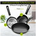 thumbnail image 4 of Nonstick Cookware Set with Bakelite Handles, 3 Piece Omelette Pan Skillet Set, PFOA , 8, 9.5 & 11 Inches, 4 of 6