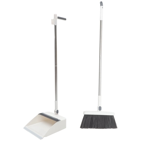 WRISTBIQUE 1 Set Dustpan and Broom for Home Stainless Steel for Practical Indoor Cleaning
