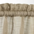 thumbnail image 2 of 3 Piece Rod Pocket Linen Semi Sheer Kitchen Window Curtain Tiers and Valance Set 24" Long, Taupe., 2 of 4