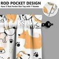 thumbnail image 5 of Dog Print Kitchen Curtains 36 Inch Short - 3 Panel Set, Cute Puppy & Floral Design, Rod Pocket Pet Lover Curtains 100% Polyester, Paw & Bone Pattern for Kitchen, Living Room, Bedroom, Easy Wash, 5 of 6