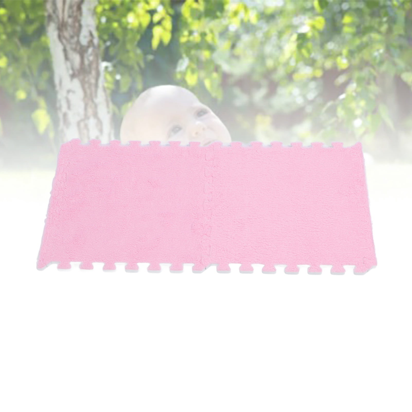 M Buder 10pcs Plush Foam Interlocking Floor Mats, Anti Slip Fluffy EVA Carpet Tiles For Bedroom Home Playroom Decor, Pink Interlocking Carpets (12.6 inches / 32 cm)