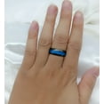 thumbnail image 7 of Matching Rings Couple Rings Blue 1CT CZ 10kt Black Gold Plated Women Wedding Ring Sets, 7 of 7