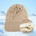 thumbnail image 2 of Hat for Women Hats for Men Knit Hat With Satin Winter Warm Ribbed Cabled for And Cold Weather Ear, 2 of 4