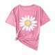 thumbnail image 3 of Camisas de Manga Corta para las Mujeres Moda Casual Impresión Cuello Redondo Suéter Tee Blusas, 3 of 3