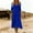 Blue, variant on Long Sleeve Summer Dresses for Women Plus Size Western Long Casual A Line Dress Loose Fit V Neck Flowy Solid Dresses