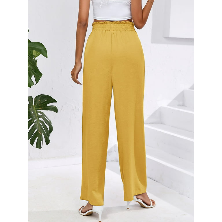 Mustard Wide Leg Pants Smart Casual Summer Outfits (10 ideas