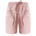 thumbnail image 4 of 50% Off Clear! Viikei Womens Shorts Clearance Shorts for Women Plus Size Women's Shorts Pull on Loose Wide Leg Pants High Waist Straight Pants Casual Cotton Linen Shorts, 4 of 5