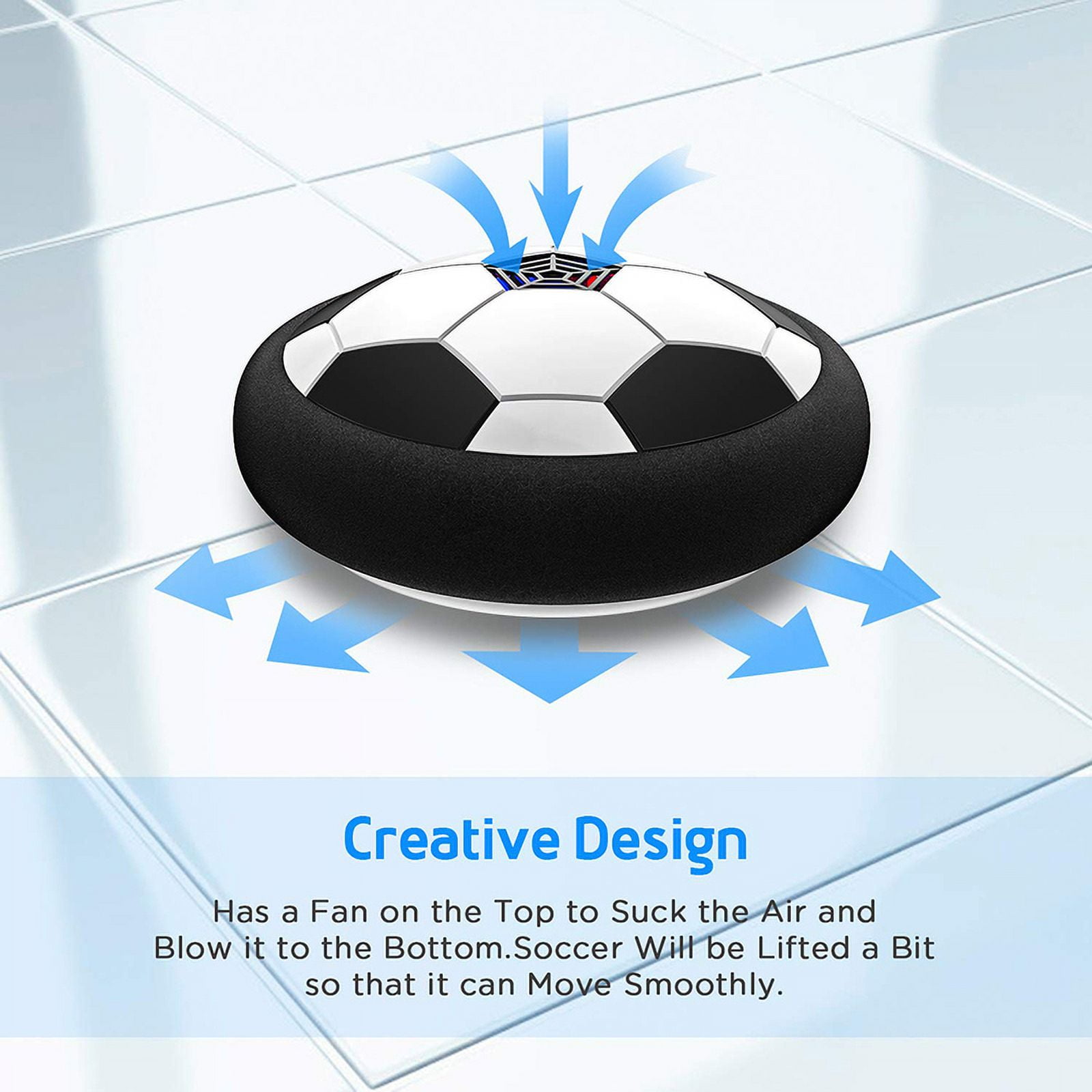 NOBRAND Hover Soccer Ball Toys Electric Floating with LED Light and Music Outdoor Game Sport for Kids