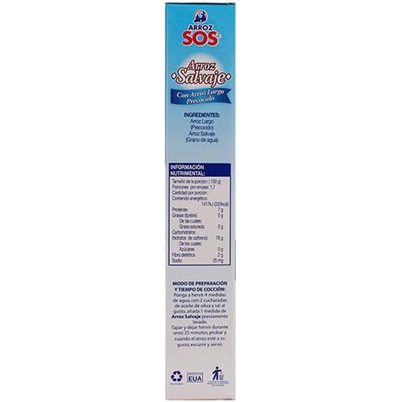 Arroz SOS salvaje largo precocido 170 g