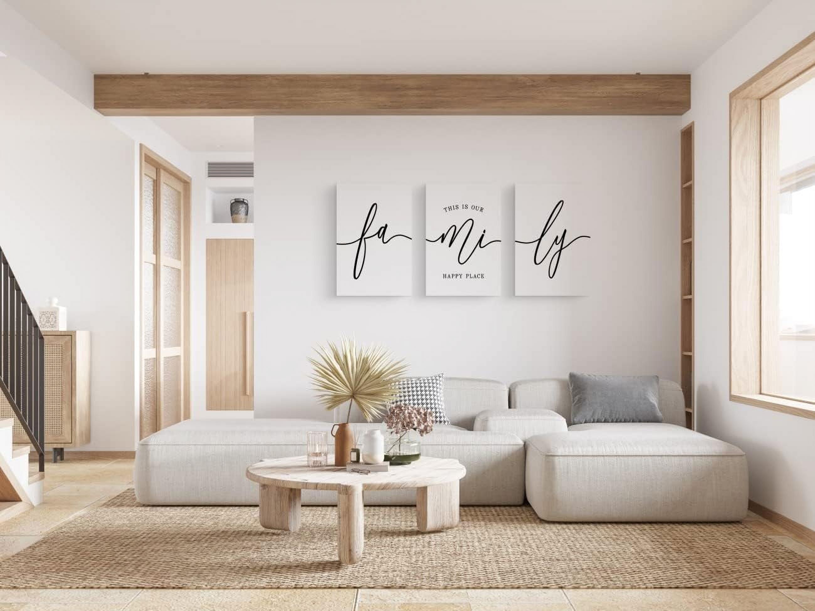 Family Wall Decor Home,Love Art Set of 3 Dining Room Modern Bedroom Decor, Living Signs for Home Office Hanging 12''''x16'''', Black and White 006