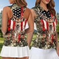 thumbnail image 5 of Aplkyhs Funny Couple Golf Shirts Camouflage Flag Deer Racerback Design Golf Tank Top Lightweight Athletic Sleeveless Shirts Machine Washable for Yoga or Daily Wear Quick Dry, 5 of 6