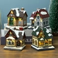 thumbnail image 4 of Christmas Winter Village Houses,LED Lighted DIY Christmas Figurines Christmas Miniature Resin Ornament Christmas Street Lamp Room Decor, 4 of 5