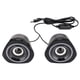 thumbnail image 1 of Altavoces para computadora, pequeños altavoces de escritorio con cable, alimentación USB, Plug and Play, con luz LED para Xbox, PC, teléfono inteligente, estándar, negro, luz azul., 1 of 14