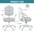 thumbnail image 4 of COSVALVE Ergonomic Height Adjustable Kids Study Desk Chair Back-Following,Sit-Locking Boys Girls Students Computer Chair with 360°Casters(Gray), 4 of 15
