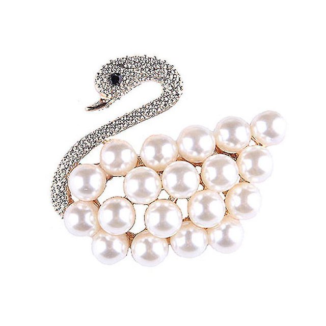 Highend Corsage Swan Ladies Broche Perlas Aleación Broche Pin