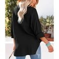 thumbnail image 6 of Blmnix Cute Going Out Tops Baggy Roll Up Womens Fall Tops Long Sleeve V-Neck Blouses, 6 of 7