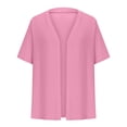 thumbnail image 5 of BODOAO Women's Classic 3/4 Sleeve Open Front Cropped Cardigan Sweater Lightweight Knit Short Shrugs Plus Size Cardigan Jacket Plus Size Cardigan Loose Short Sleeve Cropped Jacket 2025 Fall Rd1 Xl, 5 of 7