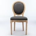 thumbnail image 2 of GAKMCIL Fabric Dining Chair, Upholstered Dining Room Chairs, Exquisitely Carved French Solid Wood Frame, Density Foam, Steel Spring Lining, Weight Capacity:300lb, Dark Gray (Set of 2), 2 of 15
