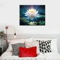thumbnail image 4 of Nawypu  Zen Wall Art White Water Lily Canvas Wall Art Lotus Flower Bloom in Water Print Picture Artwork for Bathroom Yoga Spiritual Living Room Decor, 4 of 4